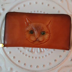 NEW Genuine Leather  Cat wallet